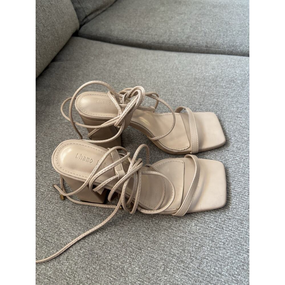 Nude Feminine Romantic Quiet Luxury Strappy Heels Women’s Size 6.5 - Picture 2 of 4